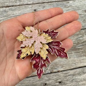 Fall Leaves Brooch Fall Necklace Fall Leaves Pin Fall Jewelry Leaf Stack Brooch